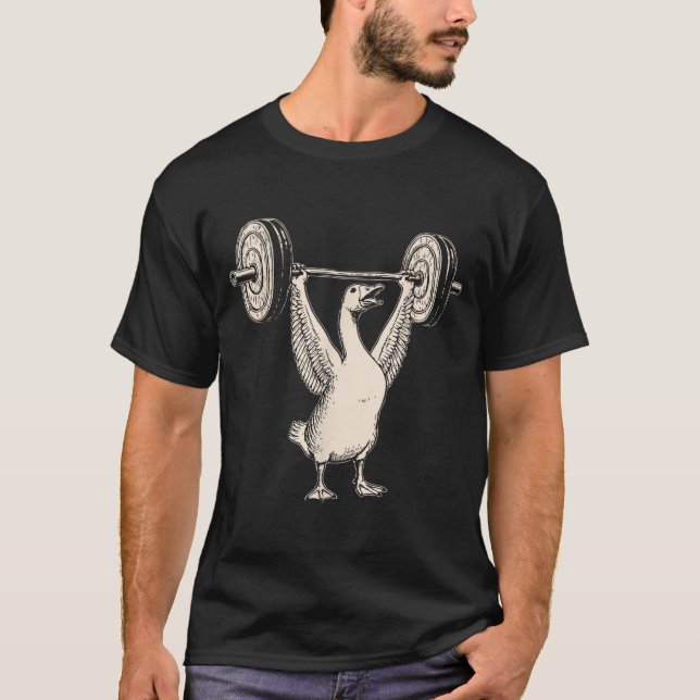 T-shirt Funny Goose Muscle Mommy Gym Pump Cover Weights Fi (Devant)