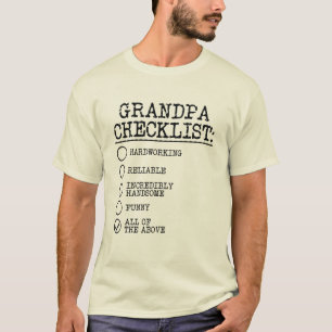 T-shirt Funny Grand-pa Liste de contrôle Hardworking Aweso