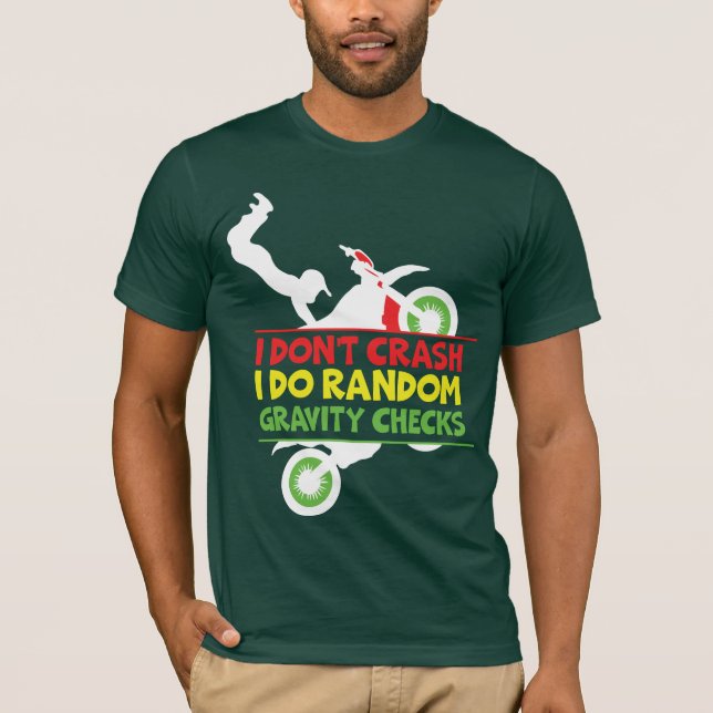 T-shirt Funny Gravity Check Cyclist Shirt | Bold Minimalis (Devant)