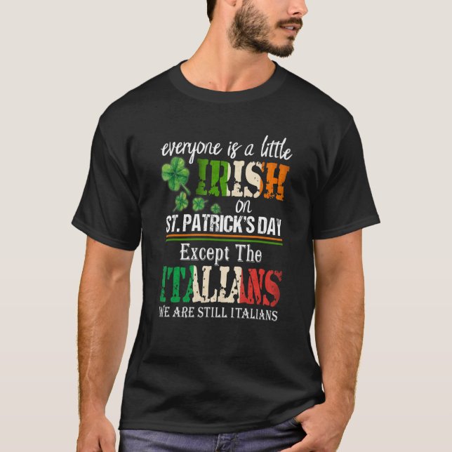 T-shirt Funny Green Shamrock Clover Irish Italian Saint Pa (Devant)