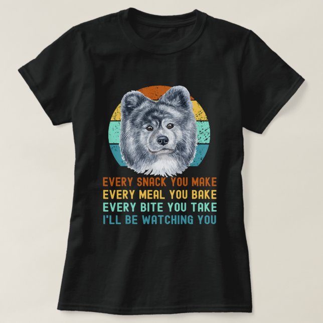 T-shirt Funny Grey Akita Inu ou Kuma Inu Chien Chaque Snac (Design devant)
