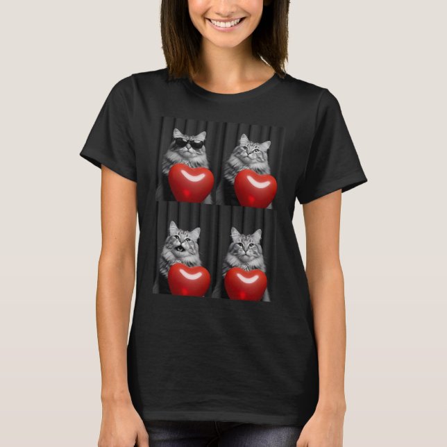 T-shirt Funny Grey Cat Photobooth | Cute Tabby Cat Lover (Devant)