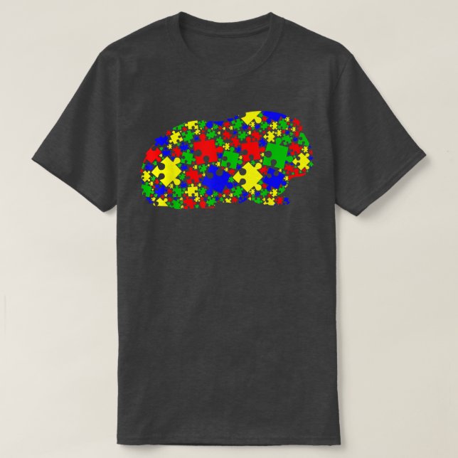 T-shirt Funny Guinea pig Puzzle Animals Lover Autism Aware (Design devant)