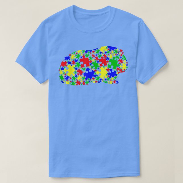 T-shirt Funny Guinea Pig Puzzle Animals Lover Autism Aware (Design devant)