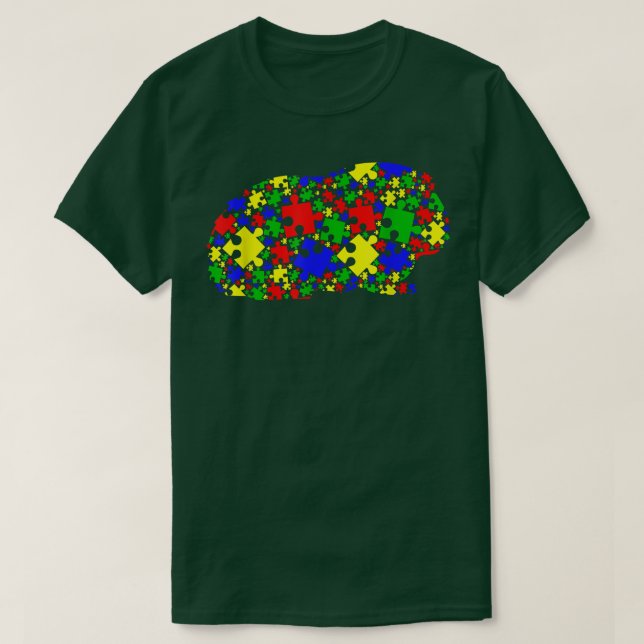 T-shirt Funny Guinea Pig Puzzle Animals Lover Autism Aware (Design devant)