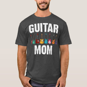T-shirt Funny Guitar Art Maman Mère Guitare Lecteur Musiqu