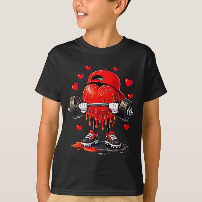 T-shirt Funny Gym Heart Weightlifting Fitness Workout Drip (Devant)