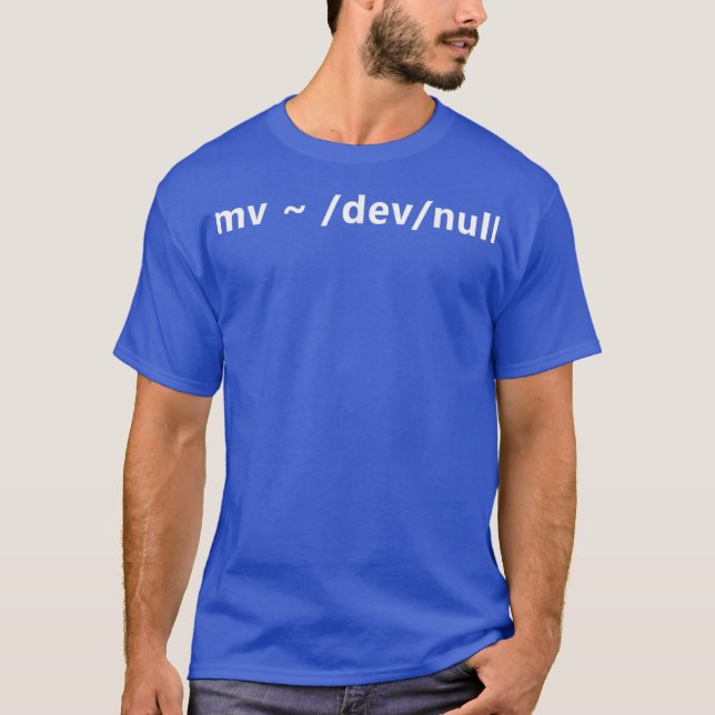 T-shirt Funny Hacker Humour mv dev null Linu (Devant)