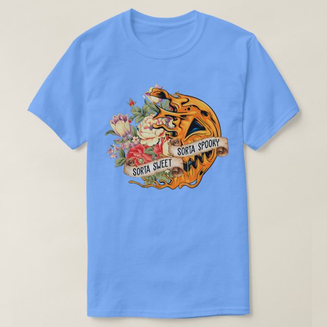 T-shirt Funny Halloween Automne Citrouille Fleur Sorta Swe (Design devant)