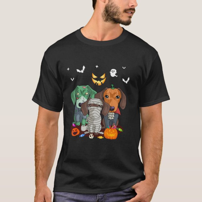 T-shirt Funny Halloween Dachshund Halloweiner Dog Lover Mo (Devant)
