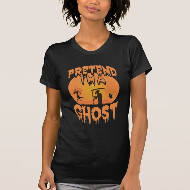 T-shirt Funny Halloween 'Faire semblant d'être un fantôme' (Devant)