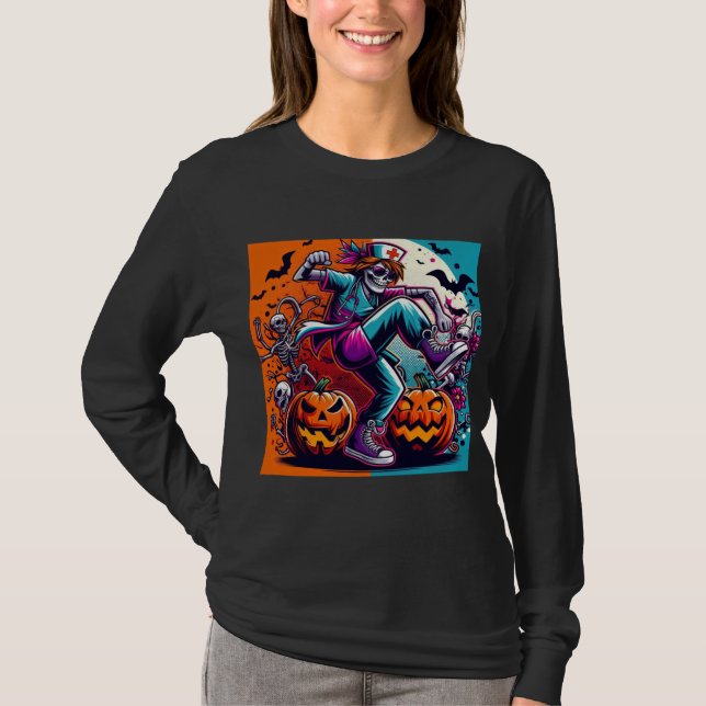 T-shirt Funny Halloween nurse dancing (Devant)