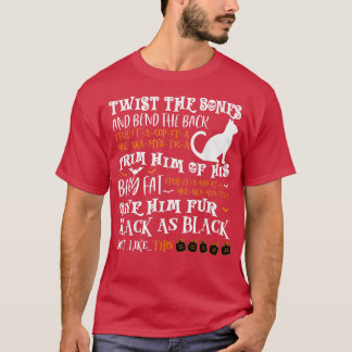 T-shirt Funny Halloween Scary Black Cat Jackolantern Witch