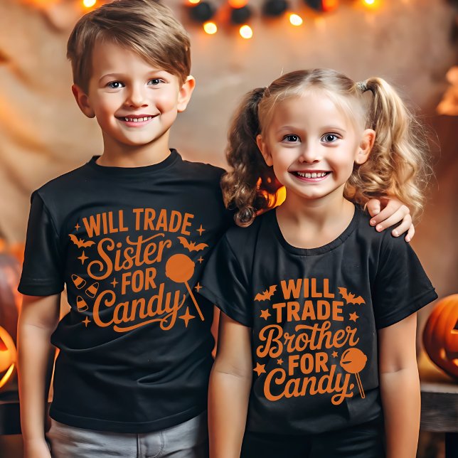 T-shirt Funny Halloween – Will Trade Brother for Candy (Créateur téléchargé)