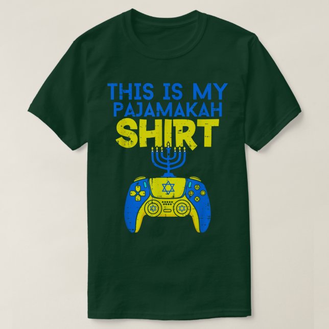 T-shirt Funny Hanukkah Pajama Gaming Menorah Video Control (Design devant)