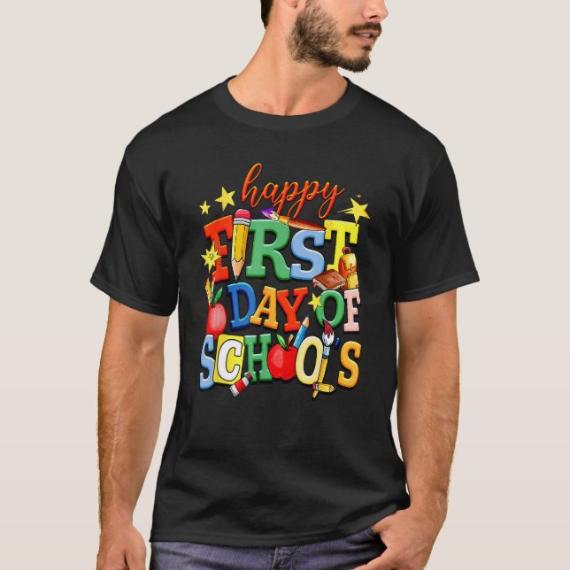 T-shirt Funny Happy First Day Of School Welcome Back To Sc (Devant)