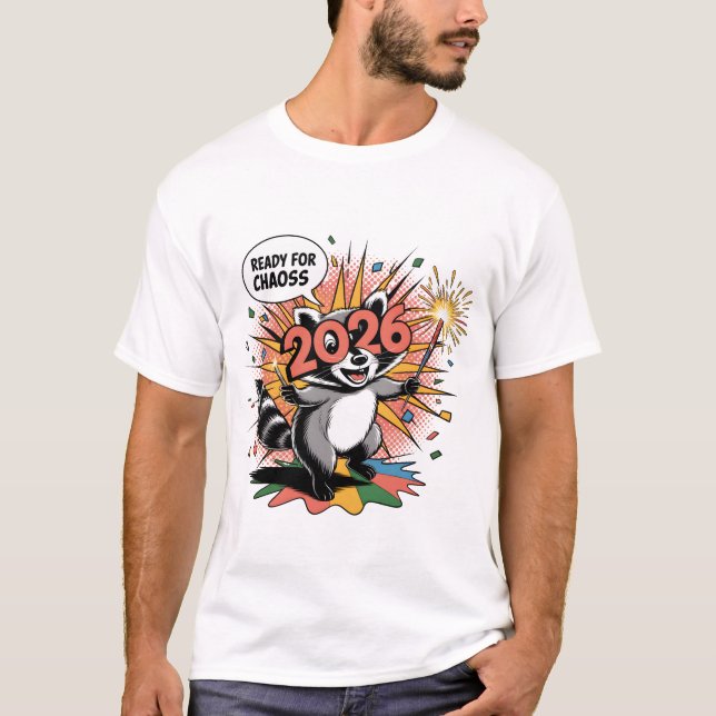 T-shirt Funny Happy New Year 2026 Cool Party Rabbit (Devant)