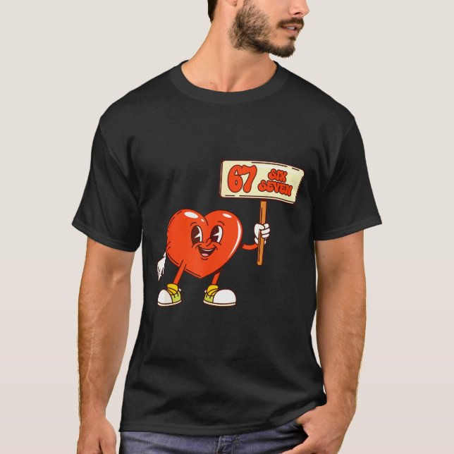 T-shirt Funny Hearts 67 Valentine Six Seven Meme Gen Alpha (Devant)