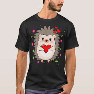 T-shirt Funny Hedgehog Maman Lover Coeur Valentines Jour G
