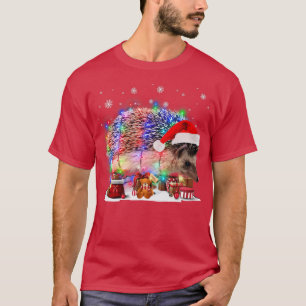 T-shirt Funny Hérisson arbre lumières Noël Jeu de Noël Jeu