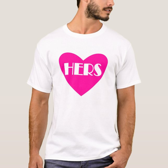 T-shirt Funny Hers titre chemise de mariage (Devant)