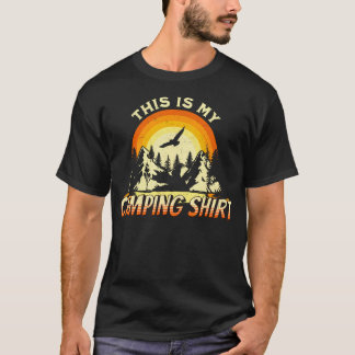 T-shirt Funny Hiking Outdoors This Is My Camping Shirt Ret
