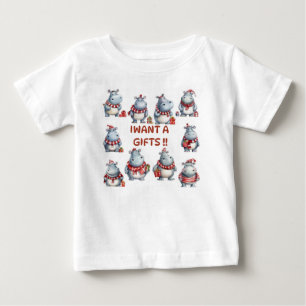 T - SHIRT FUNNY HIPPO I WOLLTE EINE GIFTS FÜR KIND