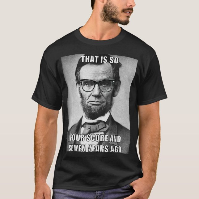 T-shirt Funny Hipster Abraham Lincoln (Devant)