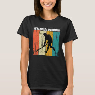 T-shirt Funny Hockey Frisbee Essentiel Travailleur Rétro V