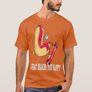 T-shirt Funny Hot Dog Skateboard Skateboarder