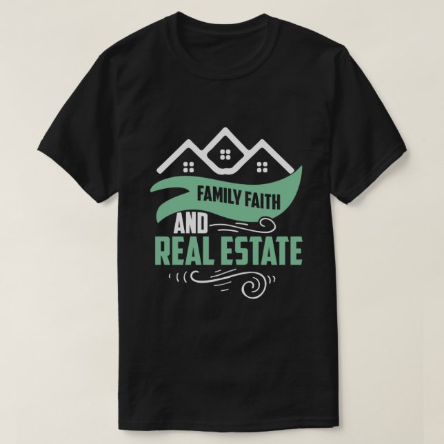 T-shirt Funny House Broker Famille Foi Agent immobilier (Design devant)