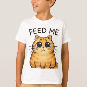 T-shirt Funny Hungry Cat Staring for Food Art