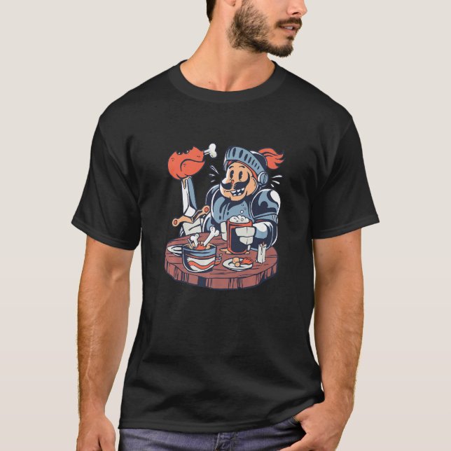 T-shirt Funny Hungry Knight - Médiéval Croisés Renaissanc (Devant)