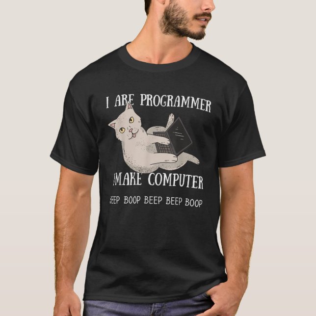 T-shirt Funny I are Programmer Computer Science Cat Kitty  (Devant)