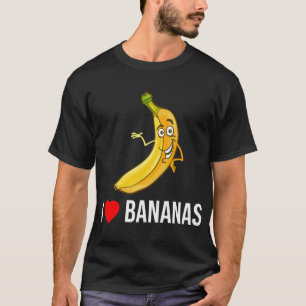 T-shirt Funny I Love Bananas Heart Banana Fruit tropical V