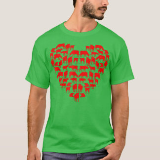 T-shirt Funny I Love My Cows Lovers Farmers Hearts Valenti