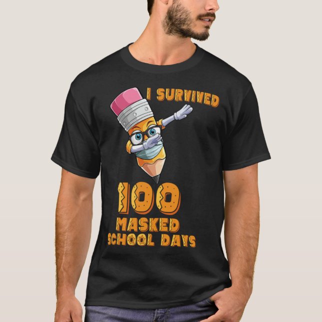 T-shirt Funny I Survived 100 Masked School Days Cool Dabbi (Devant)