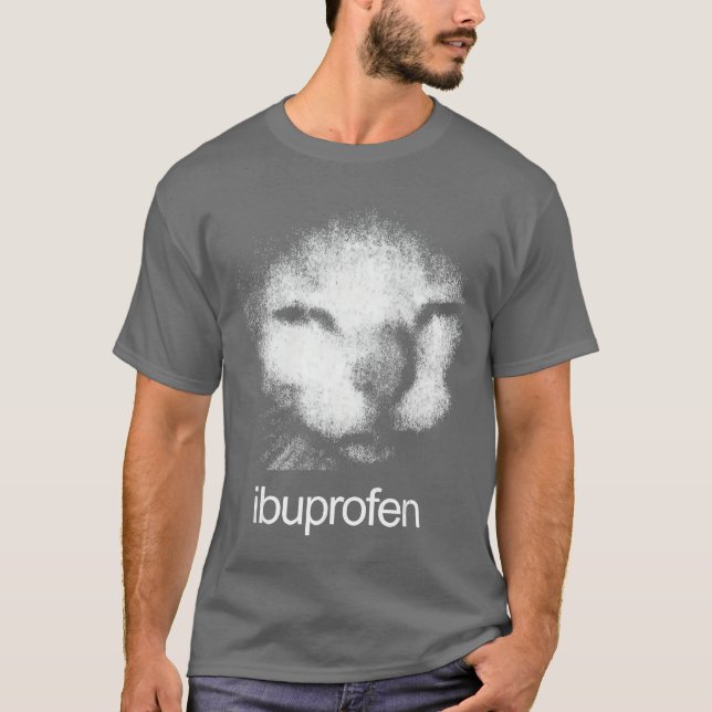 T-shirt Funny Ibuprofen Cat Meme with Cringe Ugly Feline F (Devant)