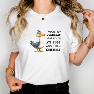 T-shirt Funny "Idiots Happen" Canard en colère Personnalis