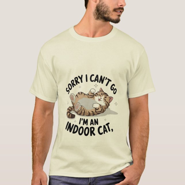 T-shirt Funny "Indoor Cat" Relatable Sassy Kitten ✨🏠🐈 (Devant)