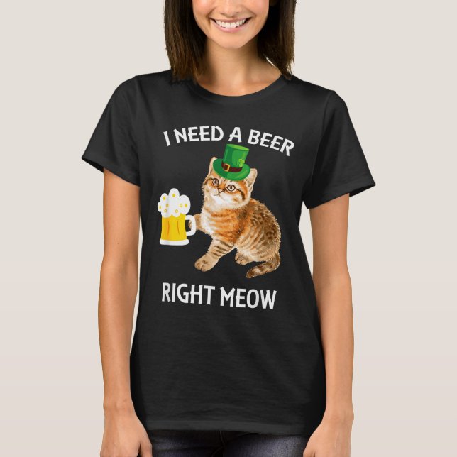 T-shirt Funny Irish Beer Cat St Patricks Day Drinking With (Devant)