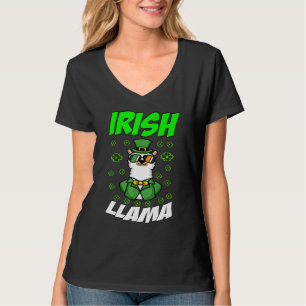 T-shirt Funny Irish Llama Alpaca Face mignonne St Patrick
