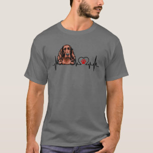 T-shirt Funny Irish Setter Amoureux des chiens Heartbeat