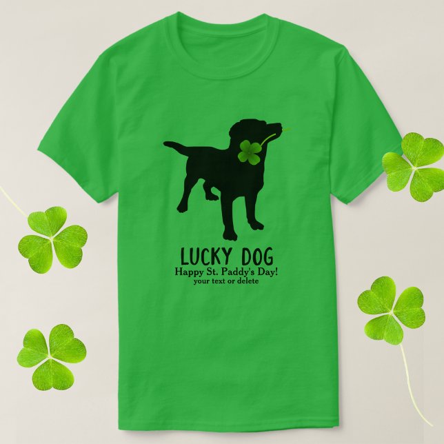 T-shirt Funny Irish St. Patrick's Day Black Lab Lucky Dog (Créateur téléchargé)