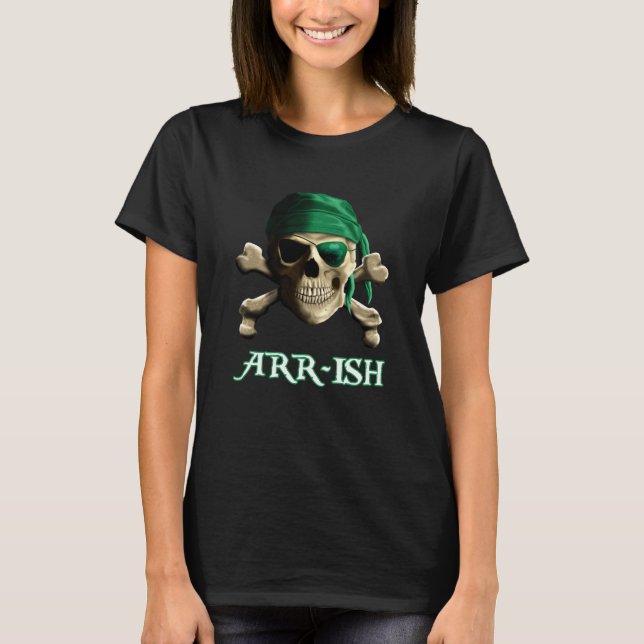 T-shirt Funny Irlandais Jolly roger Pirate Crâne ARR ISH (Devant)