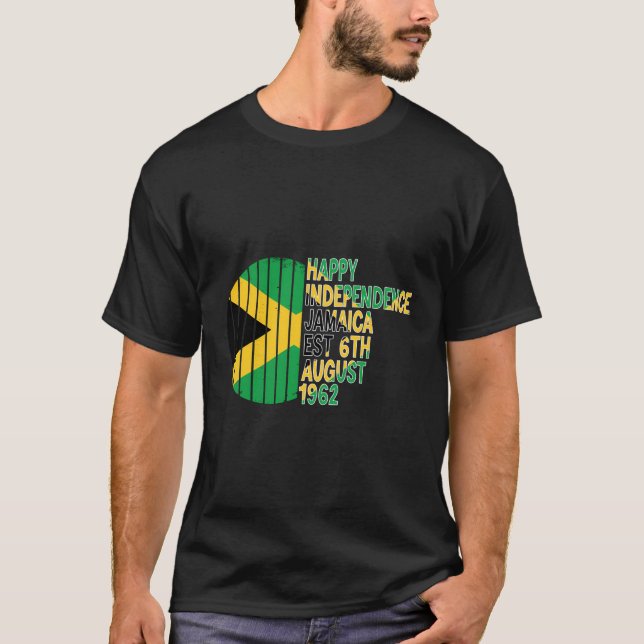 T-shirt Funny Jamaïque Chat Happy Jamaïque indépendance de (Devant)