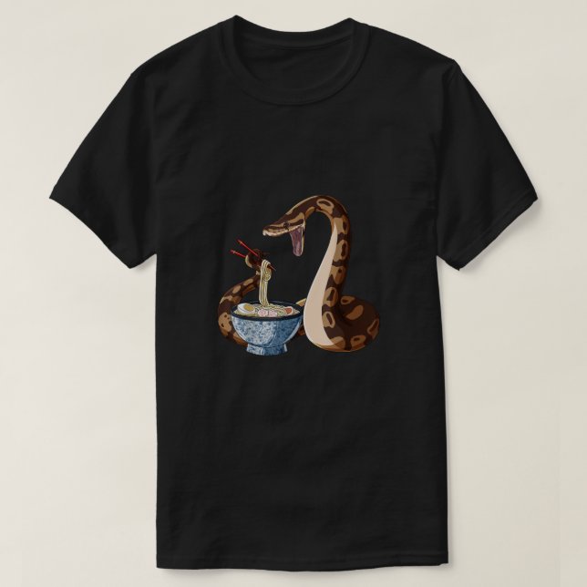 T-shirt Funny Japanese Kawaii Ramen Snake Ball Python0 (Design devant)