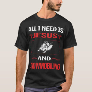 T-shirt Funny Jesus Motoneige motoneige motoneige