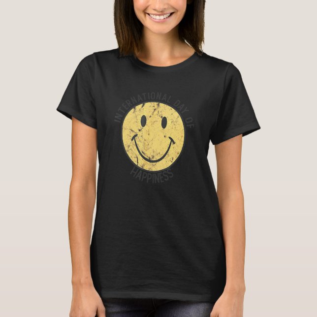 T-shirt Funny Journée Internationale Du Bonheur Joyeux Sou (Devant)