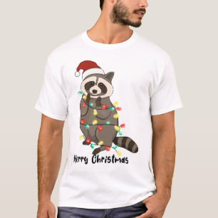 T-shirt Funny Joyeux Noël Racoon
